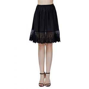 BEAUTELICATE Femme Jupon en Coton avec Dentelle Lingerie sous-Jupe sous-Robe Ivoire Noir Court Mi-Long Petticoat pour Marige Fille (Ivoire - 55cm Longueur, L) (BEAUTELICATE-FR, neuf)