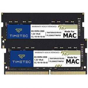 Timetec 16 Go KIT(2 x 8 Go) Compatible avec Apple DDR4 2666 MHz iMac mi-2020 (20,1/20,2) / iMac mi-2019 (19,1) 27 Pouces avec écran Retina 5K, Mac Mini Fin 2018 (8,1) PC4-21333 / PC4-21300 Mac RAM (Timetec Europe, neuf)
