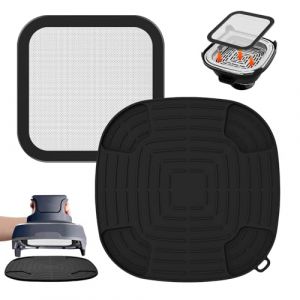 Airfryer Accessoires pour ninja CRISPi FN101EU : GEEKHOM 1 x protection anti-&eacute;claboussures en acier inoxydable &agrave; mailles fines + 1 x tapis en silicone r&eacute;sistant &agrave; la chaleur pour friteuse &agrave; air chaud (William Shakesbeare, neuf)