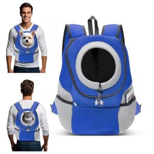 ALLSOPETS Sac a Dos Chien Sac de Transport Moto Réglables pour Petits Chiens Chats Portable et Respirant Sac à Dos de Transport pour Chiens pour Vélo Randonnée Camping (Bleu Nuit, XL) (YONGYES TRADE LIMITED, neuf)
