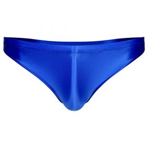 ranrann Slip de Bain Homme Sexy Moulant Brillant String Maillot de Bain Shorty Plage L-XL Bleu XL (ranraneu, neuf)