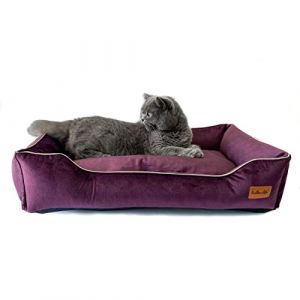 Halkalife Canapé pour Chien imperméable et résistant à l'abrasion. Canapé Luxueux et Glamour pour Un Chien ou Un Chat. Lit Moelleux pour Chien. (S (60x40x15 cm), Prune) (Halkalife, neuf)