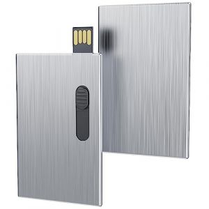 Uflatek 32Go Clé USB Style Carte de Crédit Mémoire Flash Drive Haute Vitesse Pendrive Métal U Disk Argenté USB Stick 2.0 Fantaisie Thumb Drive Externe Stockage pour Ordinateur Tablette PC (Wind Coco, neuf)