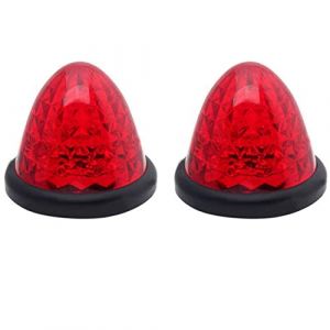 VIGORFLYRUN PARTS LTD Feux de Gabarit Latéraux 16 LED 3" Rond - Feux De Côté et De Dégagement pour 12V 24V Universel Cab Toit Camion Semi Remorque Lorry Caravan Bus - 2Pcs Rouge (VIGORFLYRUN PARTS LTD, neuf)
