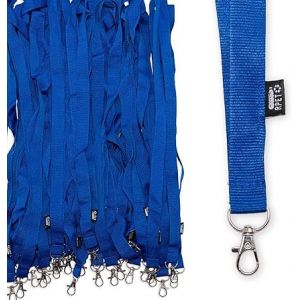 QENTANOVA 50 cordons recyclés pour badges d'accréditation, porte-cartes d'identité suspendus, porte-badge avec ruban tour de cou porte badge tour de cou cordon (Bleu) (QENTA SHOP, neuf)