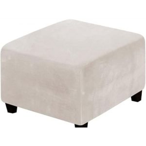 SWJ-swjssb Housse de Pouf Carré 40x40/45x45 Extensible Housse Ottomane,Housses de Repose-Pieds de Velours Doux pour protéger, Housse de Pouf avec Fond élastique, Lavable en Machine(Beige,45x45 cm) (leeupault, neuf)
