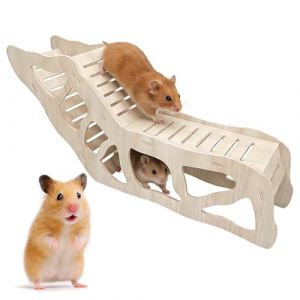 Polyvalent Echelle d'escalade pour Hamster, Maison pour Cochons D'indes avec &eacute;chelle d'escalade, Tunnel Cochon d'Inde en Bois pour Gerbilles, Hamsters, Rats, Cochons d'Inde, Petits Animaux (USMSXZS, neuf)
