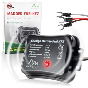 Gardigo® Répulsif Anti-Martres à Ultrason pour Voiture | 25 Ans d'Expérience dans la Protection Contre Les Martres | Repeller Anti-Martres, Fouines et Rongeurs | Compartiment Moteur, Connexion 12V. (tevigo gmbh, neuf)