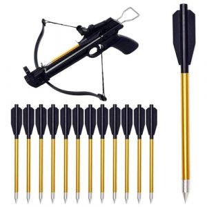 fUfIzU Boulon D'arbalète en Aluminium De 6,3" avec Tête Large Remplaçable, Cible De Haute Précision, Flèche De Chasse, Flèches De Tir À l'arc pour Arbalète De Pistolet De 50 À 80 LB, sans Arbalète,12 (WYHDZ, neuf)