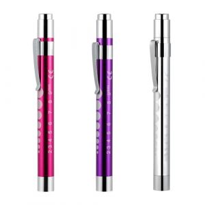 Lot de 3 Stylos Lampe M&eacute;dicaux LED, Stylo Infirmi&egrave;re avec Pupillom&egrave;tre & R&egrave;gle Int&eacute;gr&eacute;e, Clip de Poche Anti-Chute, 3 Couleurs (Rose/Violet/Argent) &Eacute;preuve aux Chocs pour Soignants (CuiErNingDianZi, neuf)