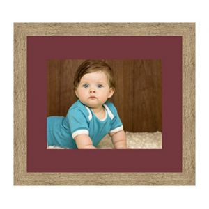 Cadres Photos pêle mêle multivues Bordeaux 1 Photo(s) 32x25 Passe Partout, Cadre Photo Mural 42x37 cm Naturel Beige, 3.5 cm de Largeur (RK Cadres, neuf)