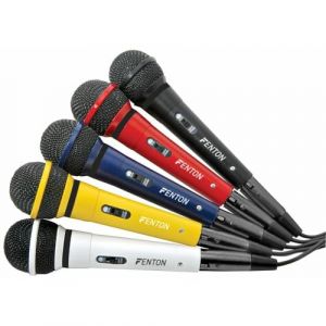 Skytec DM120 Set de 5 Microphones Dynamiques - Microphones Filaires, 5 Cordons de 3 Mètres, Jack 6,35mm Male, Interrupteur Marche/Arrêt, Fréquence du Microphone: 100-10000 Hz (Sono Matériel, neuf)