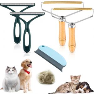 KOLZEMV Rasoir Anti Bouloche Manuel, Lot de 5 Brosse Chien Chat, rasoir anti bouloche, brosse anti poils animaux, brosse anti poil, Clean et Enleve Poils d Animaux, Pour Manteau Tissé, Tapis, Tricot (ZHAO CI YK, neuf)