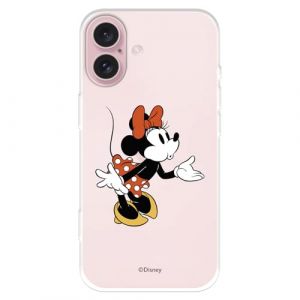 Coque compatible avec iPhone 16 officielle Disney Style Minnie pour prot&eacute;ger votre t&eacute;l&eacute;phone portable Coque en silicone transparente souple sous licence officielle Disney classiques (La Casa de Las Carcasas, neuf)