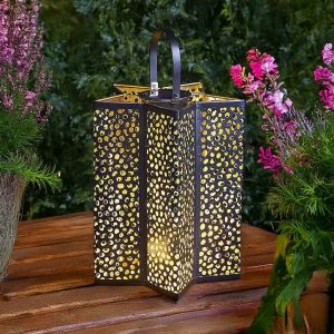 Marco Paul Grande lanterne solaire &agrave; LED pour jardin 30 cm &Eacute;toile lumineuse D&eacute;coration ext&eacute;rieure Lampe de table d'ext&eacute;rieur Lumi&egrave;re de table d'ext&eacute;rieur Blanc chaud (Garden_Mile, neuf)