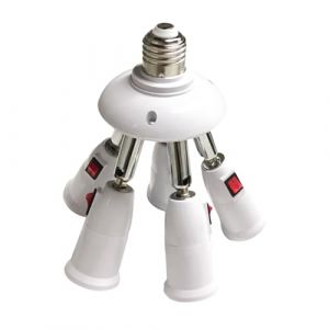 SHOOYIO R&eacute;partiteur E27 2/3/4/5 t&ecirc;tes d'ampoules LED Base r&eacute;glable Support de lumi&egrave;re LED Adaptateur de douille Convertisseur Support d'&eacute;clairage Accessoire d'&eacute;clairage (GuangZhouQiRanKeJiYouXianGongSi, neuf)