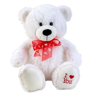 Lifestyle & More Ours en Peluche Blanc avec Ruban et Inscription I Love You 50 cm Grand Doux et velout&eacute; - pour Aimer (Lifestyle & More, neuf)