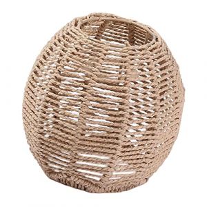 LOVIVER Suspension Abat-Jour Papier Corde rotin Boho tissé à la Main Abat-Jour en Osier pour îlot de Cuisine, Chambre, Restaurant, Salle à Manger, Style A (LOVIVER FR, neuf)