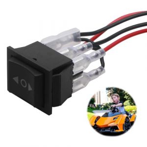 Interrupteur Inverseur de Polarité 12V, Moteur à Courant Continu 10A, 6 Broches, 3 Positions Momentanées, ON-Off-ON, Noir, Interrupteur à Bascule, Inversion de Direction Facile, Fiable et Durable (WeiLingYuanHui, neuf)