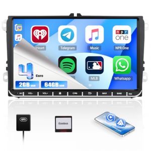 CAMECHO [2+64G] Android 15 Autoradio pour VW Golf 5/6 Passat B6 Jetta Caddy Polo T5 Tiguan Seat Skoda, Navi Carplay sans Fil ASP, 9" &Eacute;cran Tactile Radio WiFi Bluetooth Mirror Link FM/RDS SWC (Icamecho, neuf)