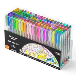 Shuttle Art 240 PCS Stylo Gel Paillette, 120 Stylos Gel de Couleur Pailleté avec 120 Recharges, Stylo Paillette Idéal pour Livres à Colorier, Dessin, Griffonner, Artisanat, Scrapbooking, Journal (Lexeu, neuf)