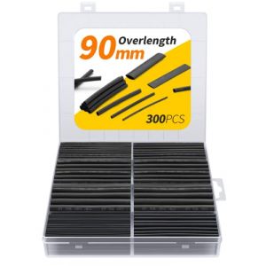 Eventronic Gaine Thermorétractable 300 Pièces Extra Longueur 90mm, IP56 Étanchéité, EVA Matériau, 2:1 Rétrécissement Idéal pour l'isolation Électrique et Les Connexions de Fils, Jamais Estompé (Ayhh-official, neuf)