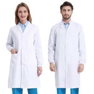 Blouse Blanche Chimie Lycee Coton Blouse Chimie Blouse Medicale Femme Homme, COCREAZY Blouse Laboratoire Blouse de Physique Chimie Lycée Blouse Scientifique Longue Pour Étudiant Hospital Infirmier, XL (Trendify EU, neuf)