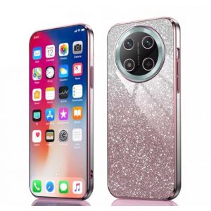 PEIYE Coque pour Honor Magic 7 Lite 5G / Honor X9c - Étui Antichoc en Silicone Souple, Housse avec Bords Électroplastifiés et Carte à Paillettes Intégrée, Cover Case -Rose Dégradé (Zanwon, neuf)