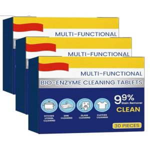 Lot de 3 boîtes de tablettes de nettoyage multi-fonctions à base d'enzymes biologiques actives, tablettes détachantes puissantes, poudre de nettoyage tout usage pour cuisine, nettoyant ménager pour (WEIWULUJUN, neuf)