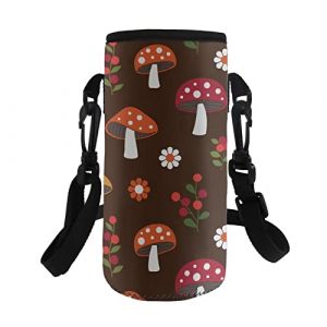 COEQINE Sac de transport pour bouteille d'eau en néoprène - Portable - Isotherme - Imprimé petit champignon - Pour bouteilles en acier inoxydable et plastique (coeqineshop, neuf)