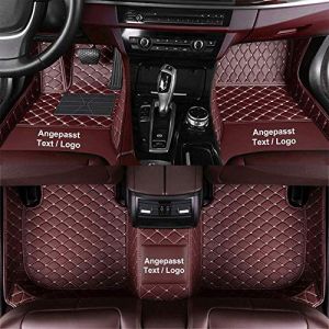Tapis de Sol Personnalisés pour Jaguar F/E/X/S-Pace/Type XF XE XK XJ,Tapis en Cuir PU imperméable Anti-poussière Café (Maiduoluoo, neuf)