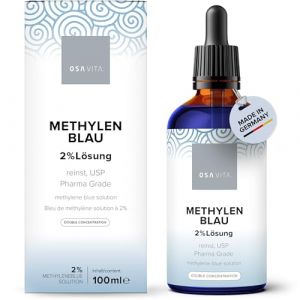 OSAVITA® bleu de méthylène à 2% avec pipette, USP pure, double concentration en solution à 2% 100 ml, qualité testée en laboratoire en provenance d'Allemagne (OSA Brands, neuf)
