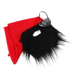 CALLARON 1 Ensemble Costume de Pirate pour Homme Ensemble de D&eacute;corations Halloween avec Masque Bandeau et Moustache Accessoires de Cosplay de Pirate pour F&ecirc;te Ext&eacute;rieur (Raindrops On Roof, neuf)