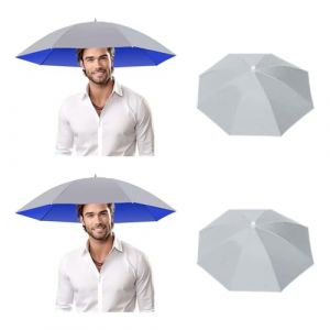 ZHYUAN 2 pièces,Chapeaux de Parapluie,Chapeau De Parapluie Pêche,Parasol Chapeau Pliable,Parapluie Chapeau Avec Band Elastique,Chapeau de Parapluie de pêche Mains Libres,Chapeau Pliant Parapluie (SCDZ-EU, neuf)