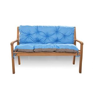 Coussin de banc 2 ou 3 places, coussin pour balancelle de jardin, coussin de canapé, gardin, coussin de banc d'intérieur, coussin pour banc d'extérieur (170_x_60_x_50_cm, bleu) (setgarden, neuf)