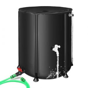 FAMIROSA R&eacute;servoir d'eau de pluie pliable pour le jardin, r&eacute;servoir d'eau de pluie de 250 l, collecteur d'eau de pluie avec couvercle et robinet, protection anti-d&eacute;bordement r&eacute;sistant aux intemp&eacute;ries (HAISILUFEI, neuf)