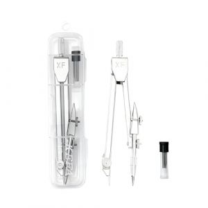 Coffret Compas M&eacute;tal,Dessin Professionnel Compas avec S&eacute;curit&eacute; Prot&egrave;ge Pointe et Crayons de Rechange,Robuste et Durable pour L'&eacute;cole,Bureau,Salle de Dessin (XinKShangMao, neuf)