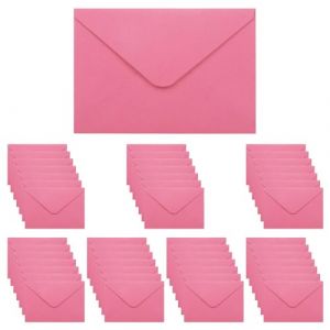 WYAN Mini Enveloppes - Lot de 50 pcs 15.5 x 10.5 cm Rose Red Enveloppe Flip classique, Enveloppes Adh&eacute;sives, Enveloppe Carr&eacute;es Kraft, pour Mariage de Cartes (Carte non incluse) (Livst, neuf)