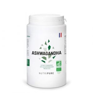 Nutripure | Ashwagandha BIO KSM66® | Plante Adaptogène de l'Ayurvéda | Complément Alimentaire Bien-être Intellectuel et Physique | Stress, Anxiété | 180 gélules Vegan | Cure de 3 Mois | Made in France (NUTRIPURE, neuf)
