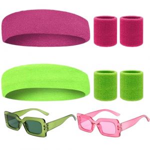 BSITSSS Deguisement Annee 80 Femme, Déguisement Année 80 Accessoire Femme, Accessoire Annee 80, Bandeau Fluo Annee 80, Déguisement Années 80, Néon 90s Themed Party Outfits Costume Annee 80 Disco (BSITSSS, neuf)
