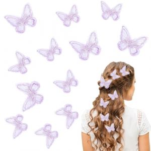 Pince à Cheveux Papillon, 12pcs Mini Pince à Cheveux Papillon, Petite Pince Papillon, Pince à Cheveux Papillon Fille, Accessoires pour Cheveux pour la Vie Quotidienne et les Fêtes pour Filles (Rose) (chenruikang, neuf)