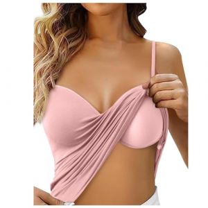 Debardeur Femme Top Soutien Gorge Intégré Débardeur de Yoga Gilet Rembourré à Bretelles Ajustables Elegant Caraco Soutien-Gorge Debardeur Sport Femme Saint Valentin (XL) (YHGAQTB, neuf)
