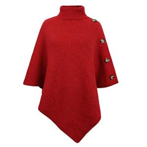 TBSCWYF Pull Poncho Cape Doux et Chaud en Tricot &agrave; Grands 3 Bouton Cape Poncho Mesdames Jumper (TB_Shimmer, neuf)