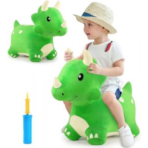 Tomatoys Dinosaure Sauteur Gonflable pour Enfants &ndash; Jouet Animal Gonflable avec Housse en Peluche Lavable, Ballon Sauteur B&eacute;b&eacute; pour Int&eacute;rieur et Ext&eacute;rieur, Cadeau Original 18 Mois &agrave; 4 Ans (FreemanMarket, neuf)