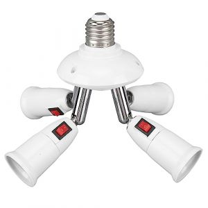 FTVOGUE Douille de R&eacute;partiteur de Lumi&egrave;re, Rotation &agrave; 360 Degr&eacute;s, Flexion &agrave; 180 Degr&eacute;s, R&eacute;partiteur R&eacute;sistant au Feu, Adaptateur 4 en 1 avec une Large Application pour Ampoules E26 E27 (Astyer-K, neuf)