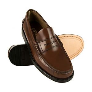 Zerimar Cuir Naturel Mocassins Castellanos | Chaussures Élégantes pour Hommes | Mocassin Masque en Cuir | Mocassin Masque Espagnol | Couleur Cuir | Taille 49 (Zerimar Group 1942, neuf)
