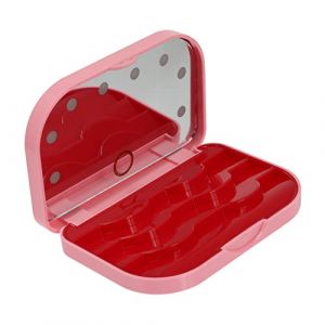 FRCOLOR pour les cils lampe à UV cils magnétiques avec porte-cils faux cils avec de la colle Étui de maquillage étui à cils étui à faux cils Plastique rose (Laners, neuf)