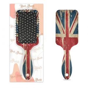 Brosse &agrave; cheveux vintage drapeau britannique Union Jack humide sec coussin d'air brosse &agrave; cheveux en plastique brosse &agrave; cheveux d&eacute;m&ecirc;lante pour enfants adultes cadeau de rentr&eacute;e scolaire femme homme (Lucky Betty, neuf)