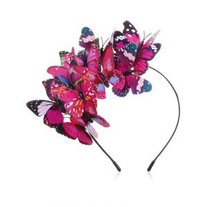 Zeyune Chapeau bibi papillon monarque pour femme - Serre-tête pour fête de thé, festival, mariage (rose rouge) (wangyuxinstore, neuf)