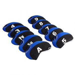 Andux Golf Fer Tête couvertures avec Nombre Tag Lot de 10 Noir/Bleu (Andux Store, neuf)